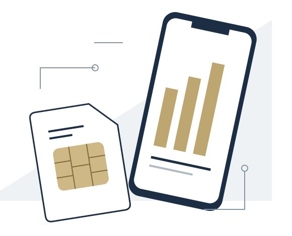スマートフォンとキャリア純正SIMを表すイラスト